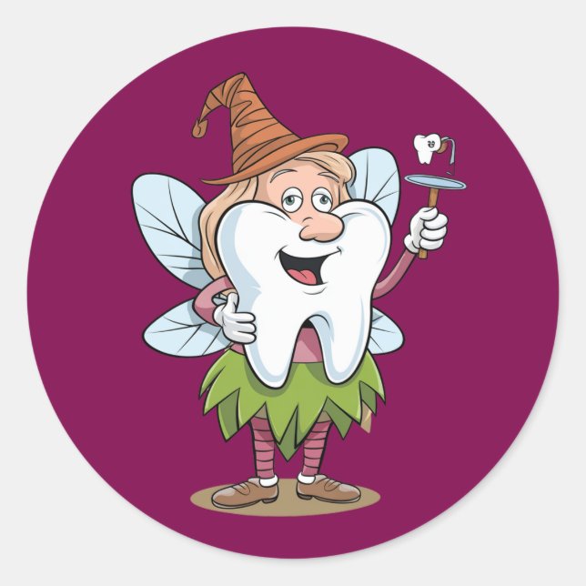 Magical Tooth Fairy Art Runder Aufkleber (Vorderseite)