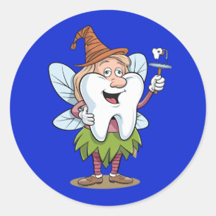 Magical Tooth Fairy Art Runder Aufkleber