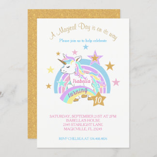 Magical Unicorn 00. Geburtstag Einladung