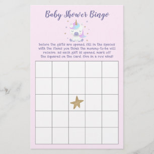 Magical Unicorn Baby Dusche Bingo Spiel