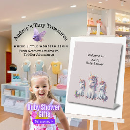 Magical Unicorn Baby Shower Pedestzeichen Sockelschild
