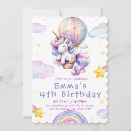 Magical Unicorn Ballon Kindergeburtstag Einladunge Einladung