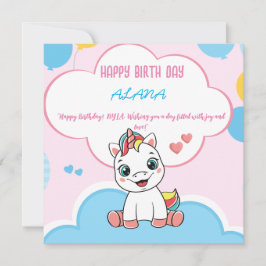 "Magical Unicorn Birthday Bliss" Einladung