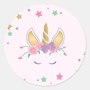 Magical Unicorn Birthday Decals Runder Aufkleber
