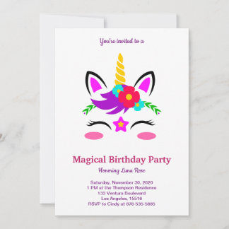 Magical Unicorn Birthday Einladung