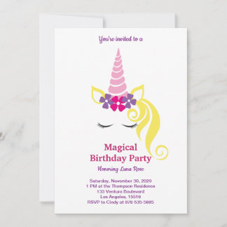 Magical Unicorn Birthday Einladung