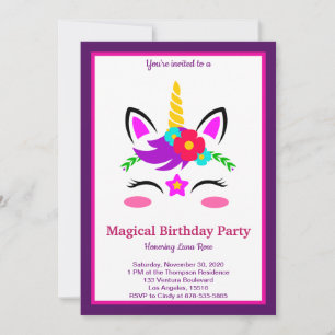 Magical Unicorn Birthday Einladung