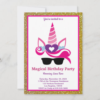 Magical Unicorn Birthday Einladung