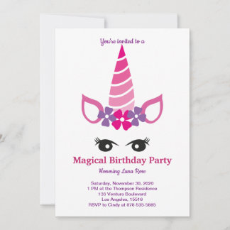 Magical Unicorn Birthday Einladung