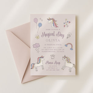 Magical Unicorn Birthday Einladung