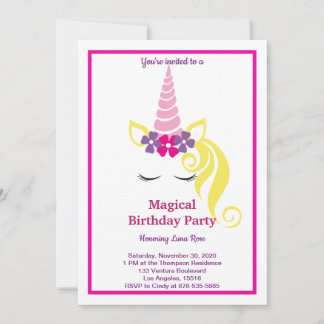 Magical Unicorn Birthday Einladung