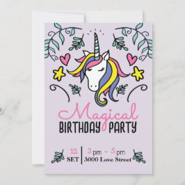 Magical Unicorn Birthday Einladung