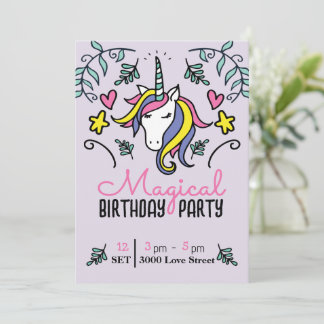 Magical Unicorn Birthday Einladung