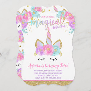 Magical Unicorn Birthday Einladung Unicorn Party
