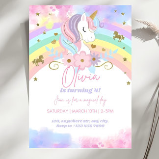 Magical Unicorn Birthday Einladung Unicorn Party