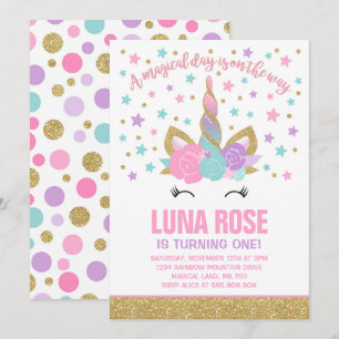 Magical Unicorn Birthday Einladung Unicorn Party