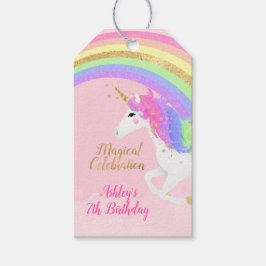 Magical Unicorn Birthday | Gold Rainbow Geschenkanhänger