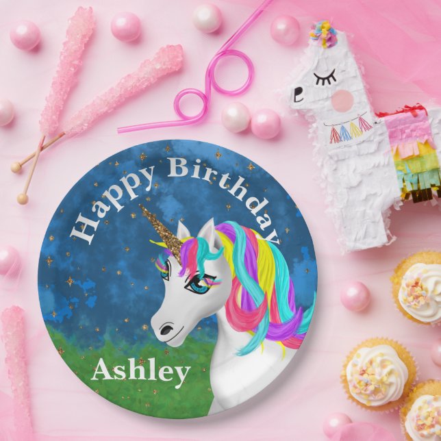 Magical Unicorn Birthday Pappteller (Party)