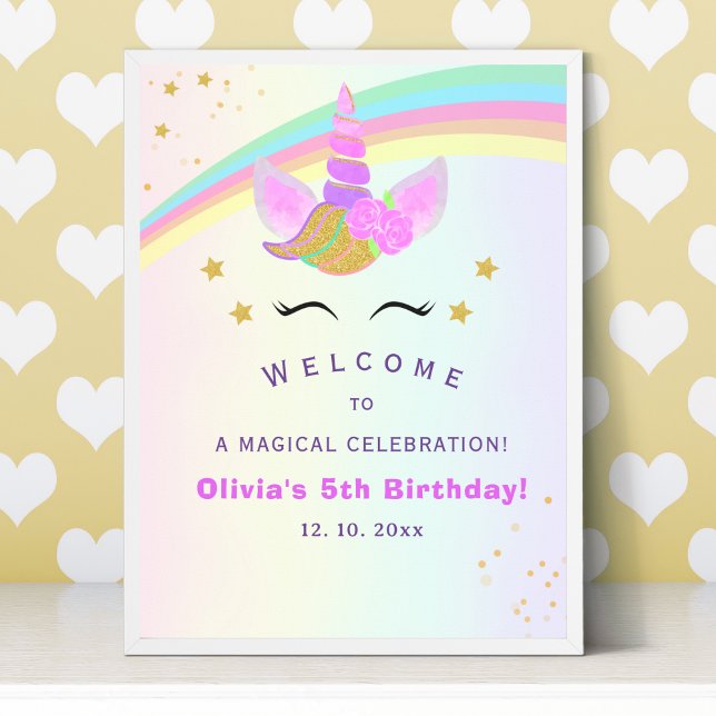 Magical Unicorn Birthday Party for Girl Poster (Von Creator hochgeladen)
