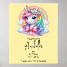 Magical Unicorn Birthday Poster | Welcome Sign