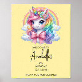 Magical Unicorn Birthday Poster | Welcome Sign