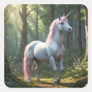 Magical Unicorn Birthday Quadratischer Aufkleber