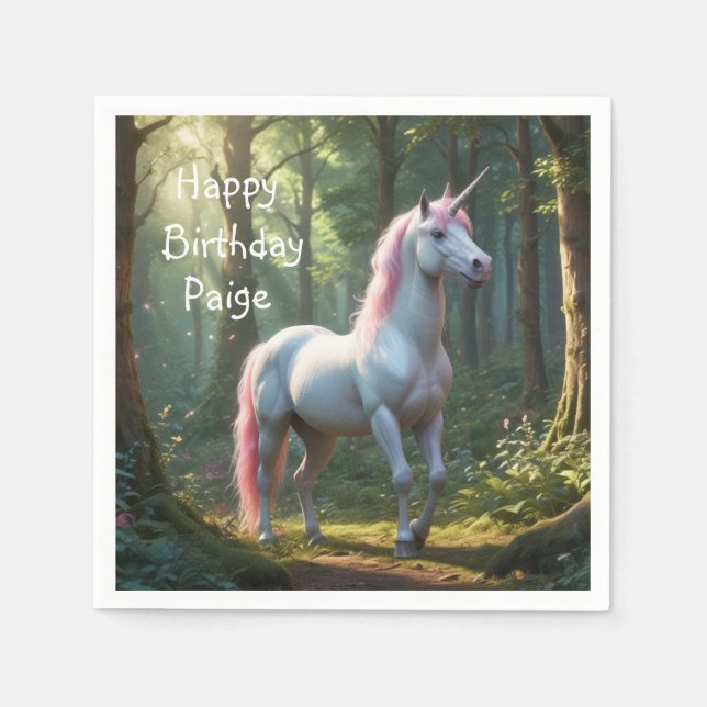 Magical Unicorn Birthday Serviette (Vorderseite)