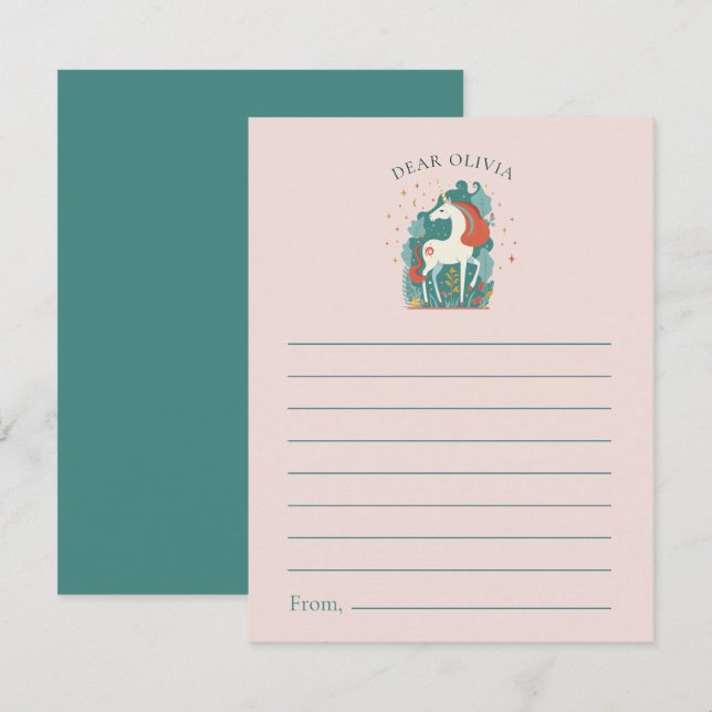 Magical Unicorn Birthday Time Kapselwünsche & Hinweiskarte (Vorne/Hinten)