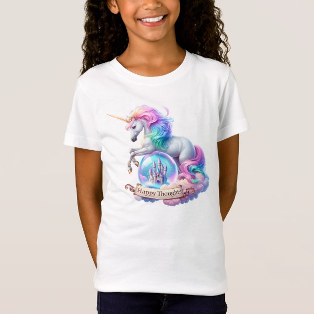 Magical Unicorn Castle Rainbow Happy Things T-Shirt (Vorderseite)