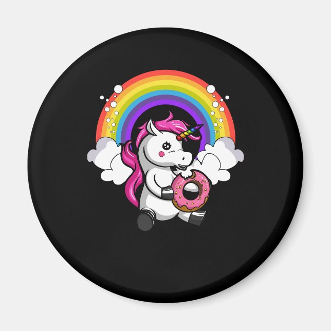 Magical Unicorn Donut Lover Rainbow Magnet (Vorne)
