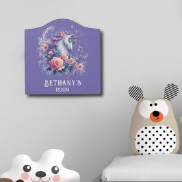 Magical Unicorn Dreams Personalisiert Girls Name Türschild
