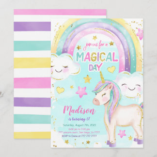 Magical Unicorn Einladung zum Geburtstag