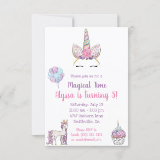 Magical Unicorn Einladung zum Geburtstag