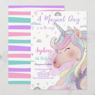 Magical Unicorn Einladung zum Geburtstag
