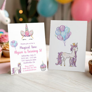 Magical Unicorn Einladung zum Geburtstag