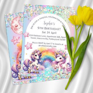 Magical Unicorn Einladung zum Geburtstag