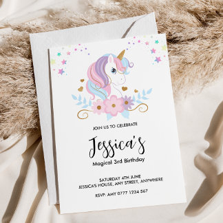Magical Unicorn Einladung zum Geburtstag