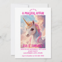Magical Unicorn Einladung zum Geburtstag