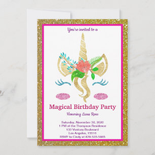 Magical Unicorn Einladung zum Geburtstag