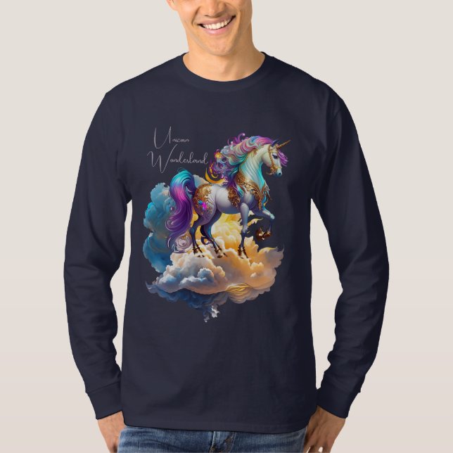 Magical Unicorn Fantasy clouds romance birthday  T-Shirt (Vorderseite)