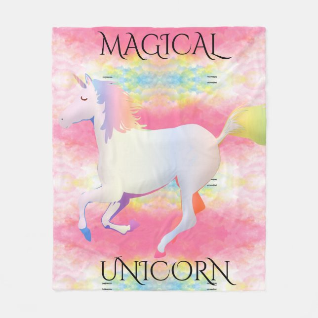 MAGICAL UNICORN Fleecedecke. Fleecedecke (Vorderseite)