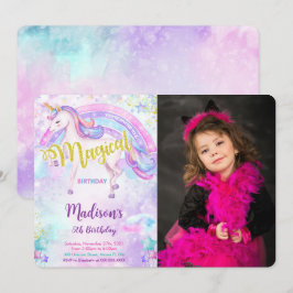 Magical Unicorn Foto Einladung