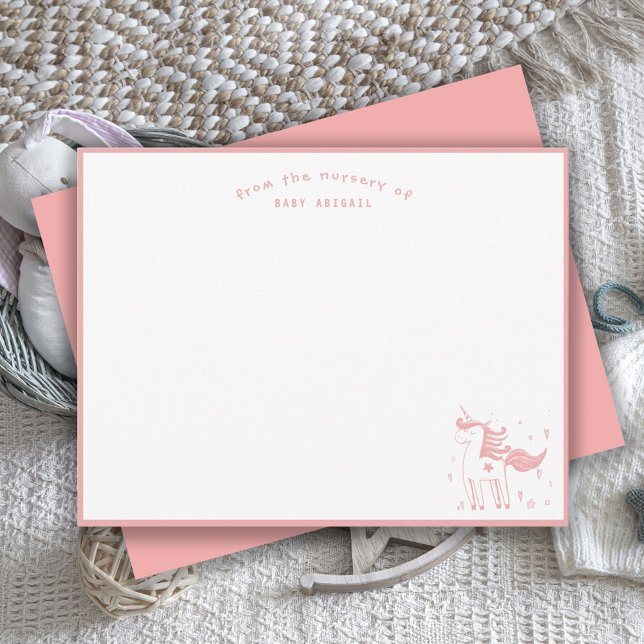 Magical Unicorn from the Nursery of Baby Girl Mitteilungskarte (Von Creator hochgeladen)