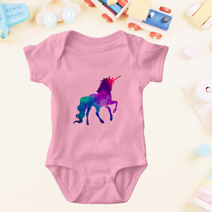 Magical Unicorn Galaxy Abstrakt Blue Lila Baby Strampler
