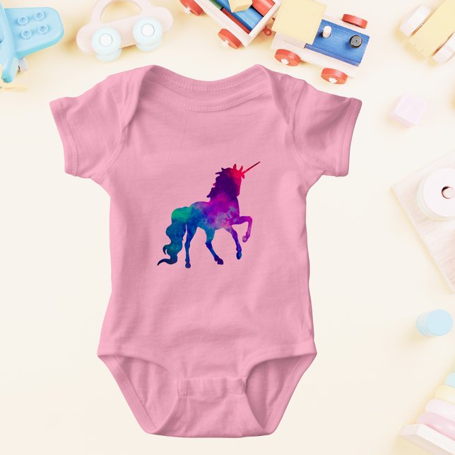 Magical Unicorn Galaxy Abstrakt Blue Lila Baby Strampler (Magical Unicorn Galaxy Abstract Blue Purple Baby Bodysuit)