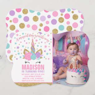 Magical Unicorn Geburtstag Einladung Pink Gold