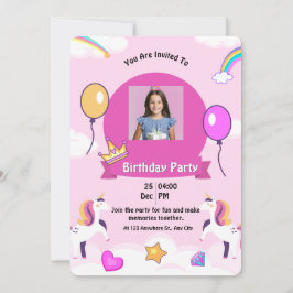 Magical Unicorn Geburtstagsparty Einladung