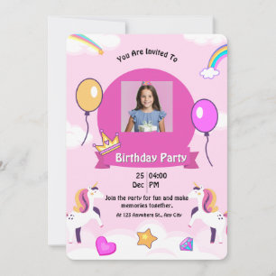 Magical Unicorn Geburtstagsparty Einladung