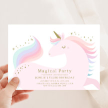 Magical Unicorn Geburtstagsparty Einladung