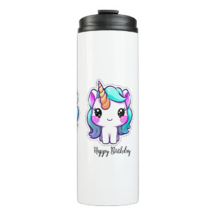 Magical Unicorn Geburtstagswünsche - Kawaii Style Thermosbecher